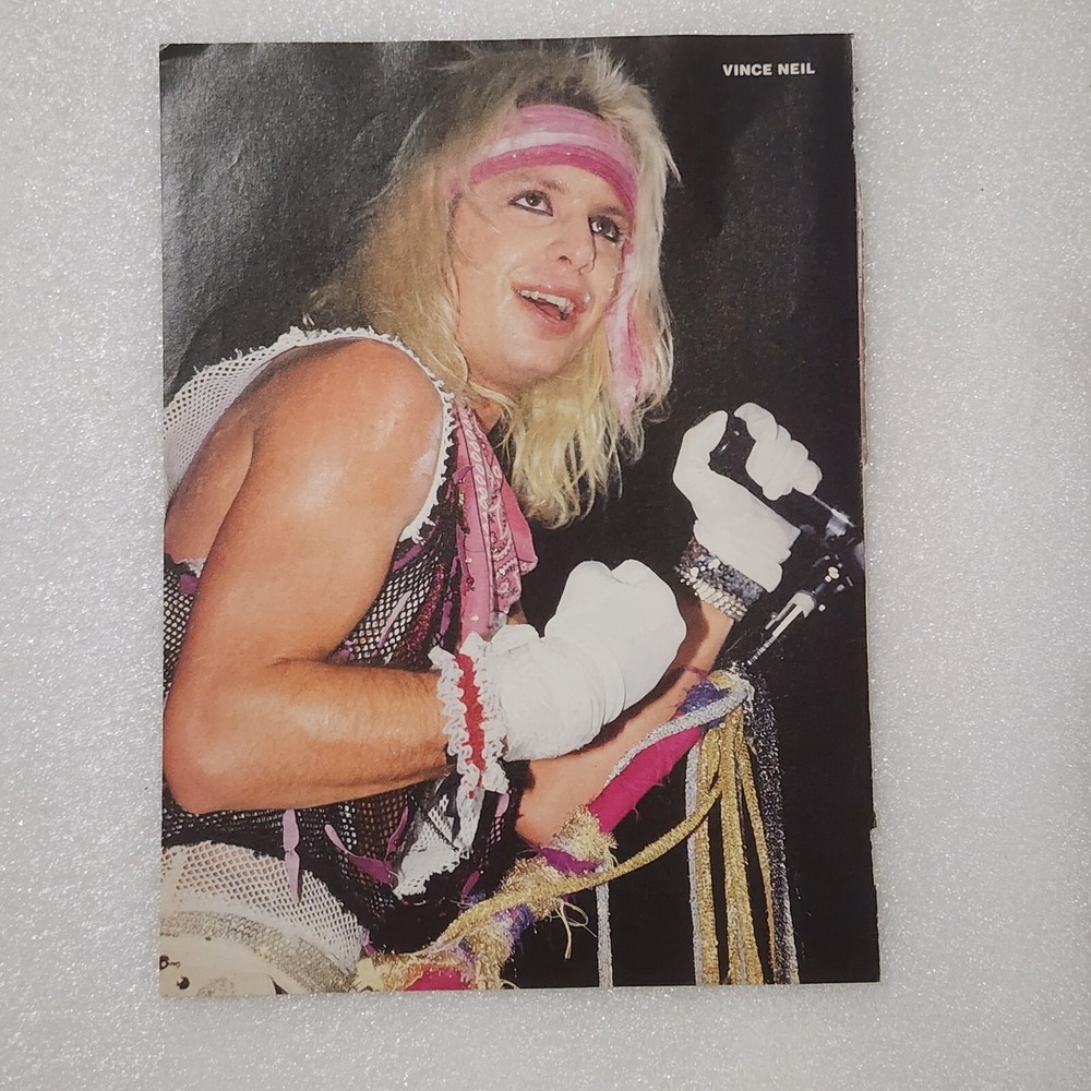 Vince Neil Motley Crue heavy metal performer vintage poster clipping 8x10 1990s
